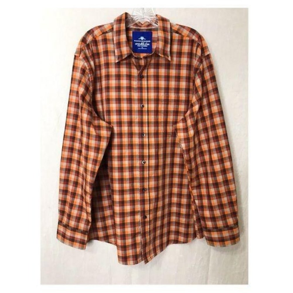 Saddlebred XL Orange Long Sleeve Button Down Shirt